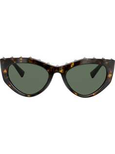 Valentino Eyewear солнцезащитные очки черепаховой расцветки с заклепками
