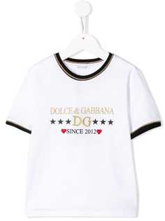 Dolce & Gabbana Kids футболка с вышитым логотипом