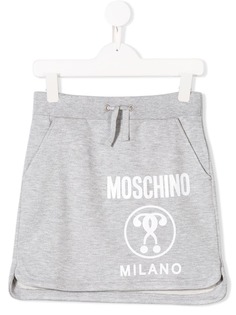 Moschino Kids мини-юбка со шнурком и логотипом