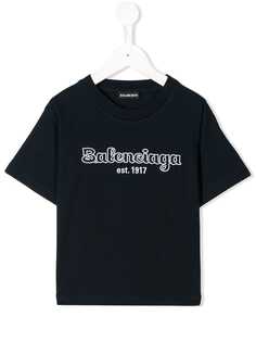 Balenciaga Kids футболка с вышитым логотипом