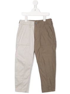 Denim Dungaree брюки контрастного дизайна
