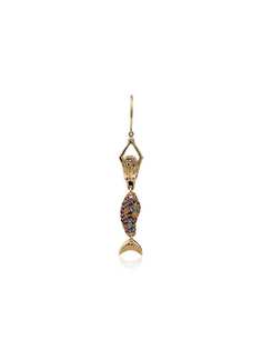 Anton Heunis 18k yellow gold multi stone mermaid earring