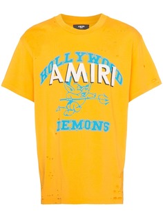 Amiri футболка с перфорацией с принтом