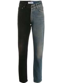 Balenciaga двухцветные джинсы с завышенной талией