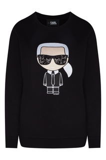 Черный свитшот с крупным логотипом Karl Lagerfeld