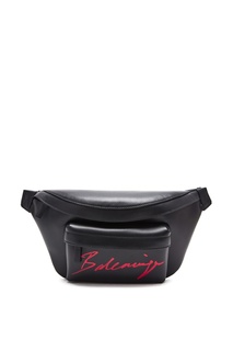 Черная с красным поясная сумка Signature Everyday Balenciaga