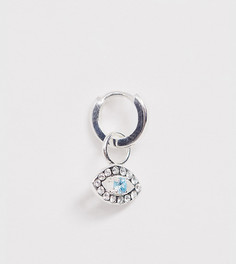 Серебряная серьга-кольцо с подвеской и камнями ASOS DESIGN - Серебряный