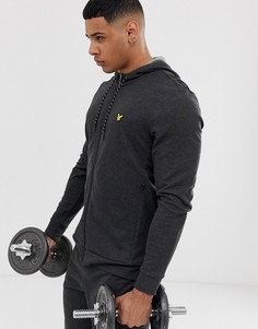 Черный легкий меланжевый худи в спортивном стиле Lyle & Scott Fitness - Черный