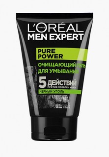 Гель для умывания LOreal Paris LOreal Очищающий Men Expert 5 действий против проблем кожи с черным углем, 100 мл