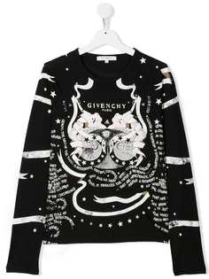 Givenchy Kids топ с круглым вырезом и принтом