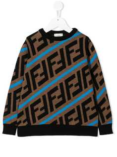 Fendi Kids свитер с логотипом FF