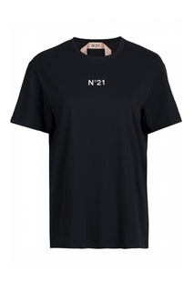 Черная футболка с мини-логотипом No21