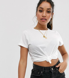 Белая футболка из органического хлопка с круглым вырезом ASOS DESIGN Petite - Белый