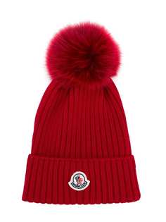 Moncler Kids pompom knitted beanie