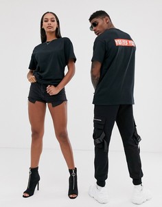 Футболка с графическим принтом yes yes yes на спине New Love Club unisex - Черный