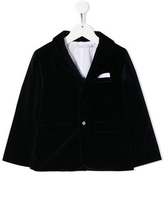 Patachou velvet single-breasted blazer