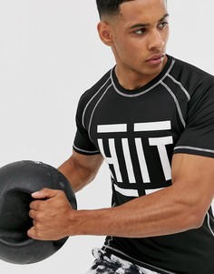 Черная обтягивающая футболка с логотипом HIIT - Черный