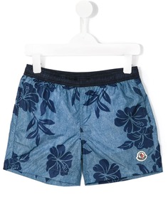 Moncler Kids шорты для плавания с цветочным принтом