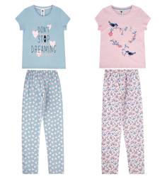 Пижама футболка/брюки 2 шт Infinity Kids, цвет: розовый/голубой
