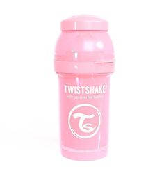 Бутылочка Twistshake для кормления антиколиковая пластик с рождения, 180 мл, цвет: розовый