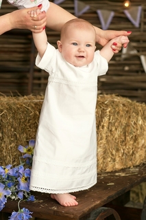 Рубашка крестильная Alivia Kids Ажурный хлопок, цвет: белый