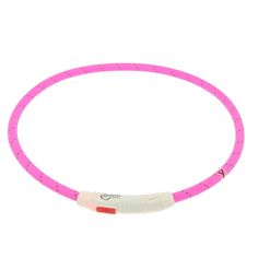 Ошейник Каскад светящийся с USB-зарядным устройством, цвет: розовый