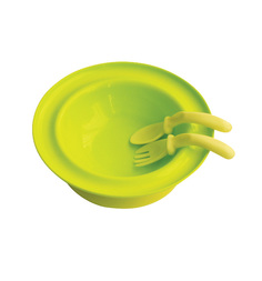 Набор посуды Lubby тарелка на присоске матовая, цвет: салатовый