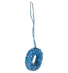 Елочное украшение Winter Wings Кольцо в блестящей крошке (синее) 10 см