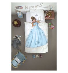 Комплект постельного белья Snurk Принцесса, цвет: белый/голубой 2 предмета