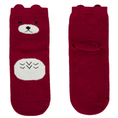 Носки Hobby Line Мишки 3Д, цвет: бордовый