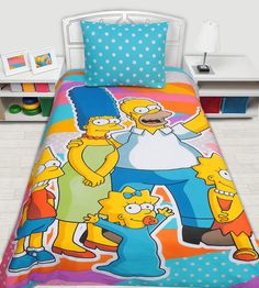 Комплект постельного белья Мона Лиза Семейка Simpsons 1.5 спальный, цвет: мультиколор 3 предмета Mona Liza