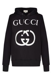 Черное худи с логотипом Gucci