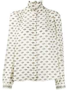 Masscob floral print sheer blouse