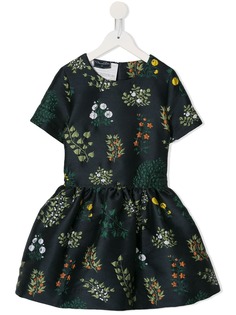 Oscar De La Renta Kids жаккардовое платье с цветочным узором