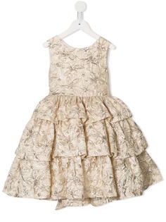 Oscar De La Renta Kids жаккардовое платье с оборками