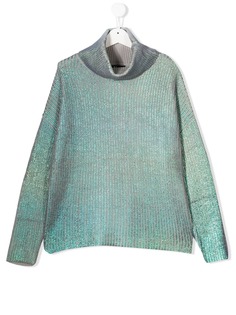 Dkny Kids metallic high-neck jumper