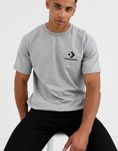Серая футболка со звездой и шевроном Converse - Серый
