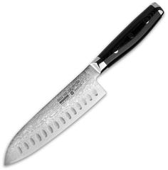 Универсальные ножи YAXELL GOU Нож японский «шеф» 16,5 см, с углублениями на лезвии, серия (101 слой) дамасская сталь