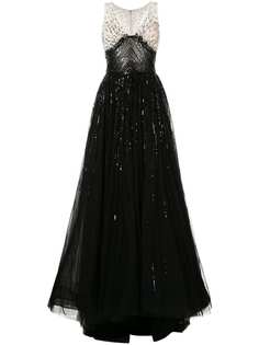 Saiid Kobeisy тюлевое платье с вышивкой бисером