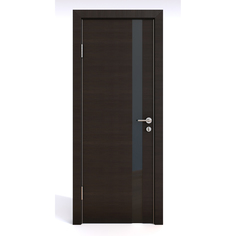Межкомнатная шумоизоляционная дверь ДО-607 Венге горизонтальный/черное 200х60 Дверная Линия