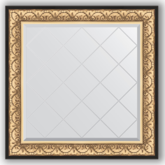 Зеркало с гравировкой в багетной раме Evoform барокко золото 106 мм 90x90 см