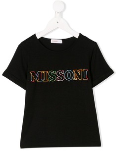 Missoni Kids футболка с вышитым логотипом