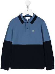 Lacoste Kids рубашка-поло в стиле колор-блок