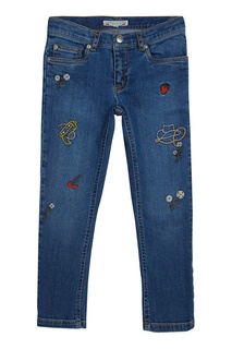 Синие джинсы с вышивкой Bonpoint