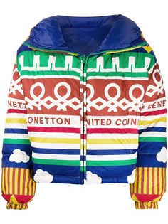 Benetton куртка-пуховик с логотипом