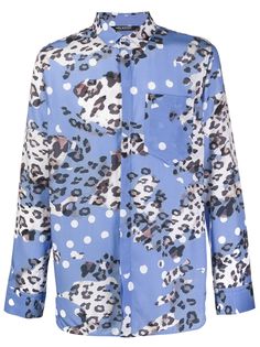 Neil Barrett рубашка с леопардовым принтом