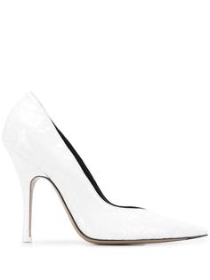 Attico crocodile effect pointed pumps