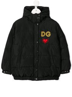 Dolce & Gabbana Kids куртка с капюшоном и логотипом DG