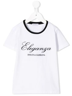 Dolce & Gabbana Kids футболка с вышитым логотипом