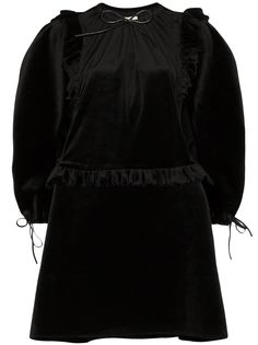 Shushu/Tong pouf-sleeve velvet mini dress